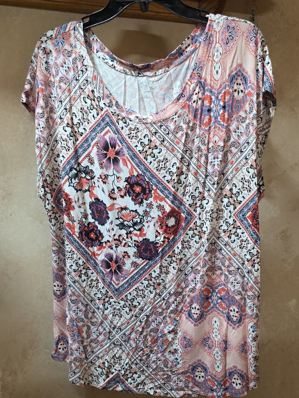 Maurices 24/7 Short-Sleeve Floral Paisley Print Top